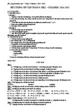 Đề cương ôn thi học kỳ 1  Toán 6